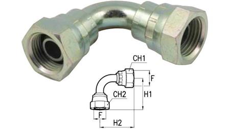 HYDRAULISK BEND 90° KVIND-KVIND M22x1.5