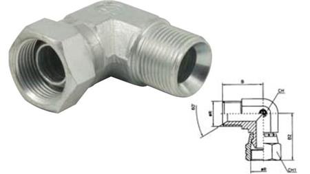 HYDRAULISK BEND 90° BSP KORT SVINGNUT-MAND 3/8