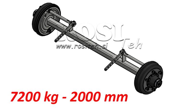 ACHSE FÜR ANHÄNGER MIT BREMSEN (6 SCHRAUBEN) - 7200 kg - 2000 mm