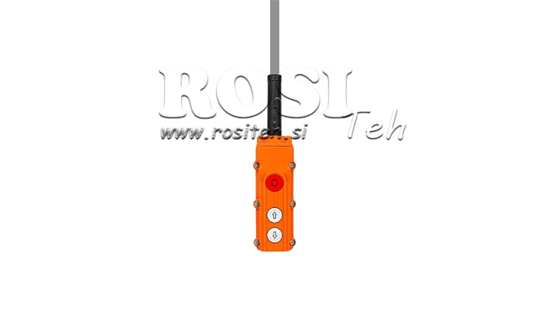 SET DE COMUTĂTORI DE LA DISTANȚĂ 2 BUTONE + OPRIT DE URGENȚĂ ÎN CAZĂ CU CABLU