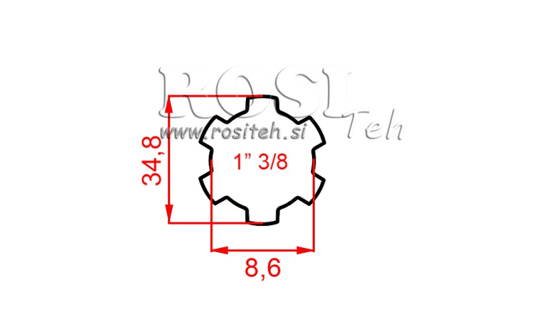 KARDANADAPTERI 1-3/8 STANDARDI (100 mm)
