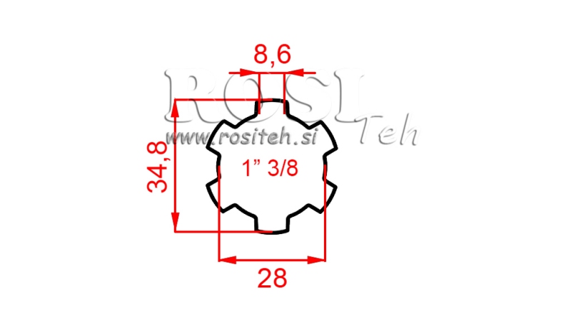 ADAPTATEUR CARDAN 1-3/8 DOUBLE FACE (150 mm)