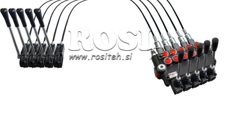 JOYSTICK CU DOUĂ MÂNERI 3 m VALVĂ HIDRAULICĂ 5xP80 litri