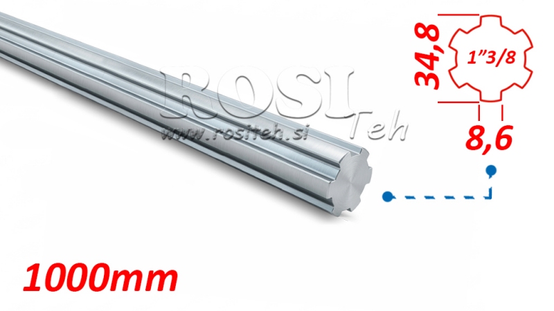 KARDANAKSELI URITETTU 1-3/8 (1000 mm)