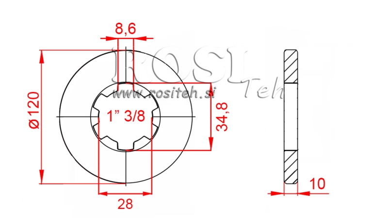KARDANOVÝ ADAPTÉR S PŘÍRUBOU A ČEPEM 1-3/8 (80 mm)
