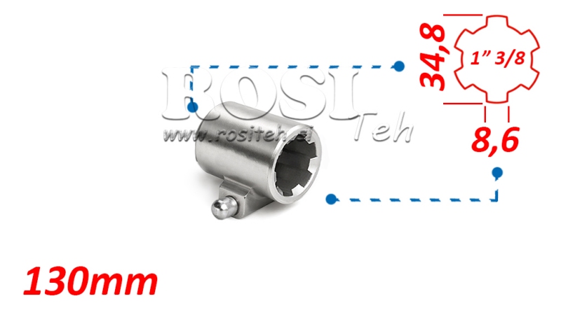 ADAPTATEUR CARDAN AVEC GOUPILLE 1-3/8 (130 mm)