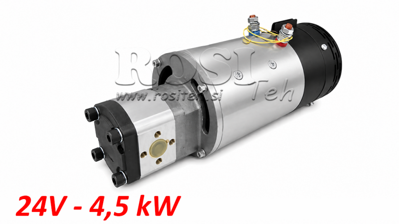 HYDRAULIC PUMP ASSEMBLY GR.2 + ELECTRIC MOTOR 24V 4.5KW = 10CC - 20LIT