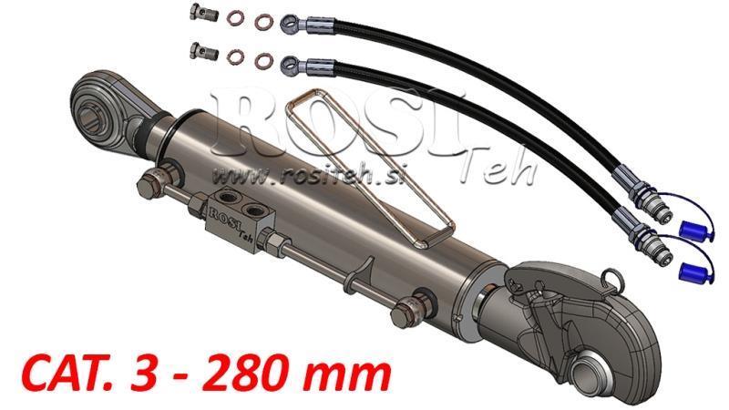 HYDRAULIC TOP LINK WITH HOOK - CAT. 3 - 80/40-280 (90-210 HP) (25,4 mm)