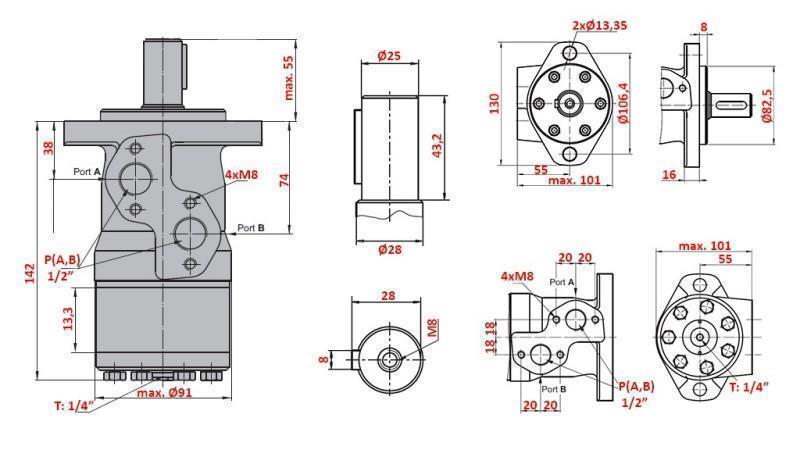 MOTOR HIDRAULIC MP 100
