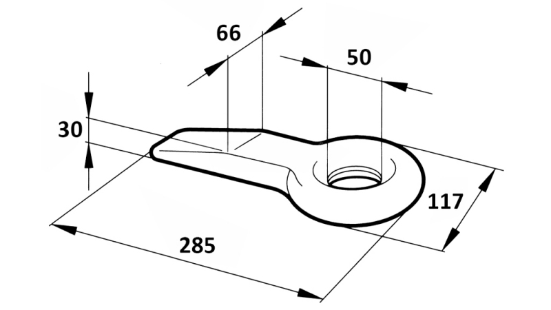 CULOARE FIXĂ PENTRU REMORCARE FI50 66X30 L285 - 14000KG/2000KG