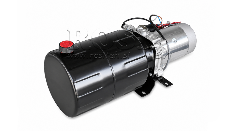 MINI UNITATE DE PUTERE HIDRAULICĂ 12V DC - 1.6kW = 2.1cc - 8 litri - unitate monofazată (metal)