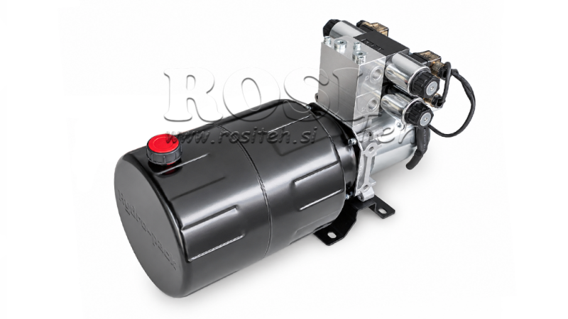 MINI HIDRAVLIČNI AGREGAT 24V DC - 2,2kW = 2,1cc - 8 lit - 2x dvosmerni sklop (kovinski)