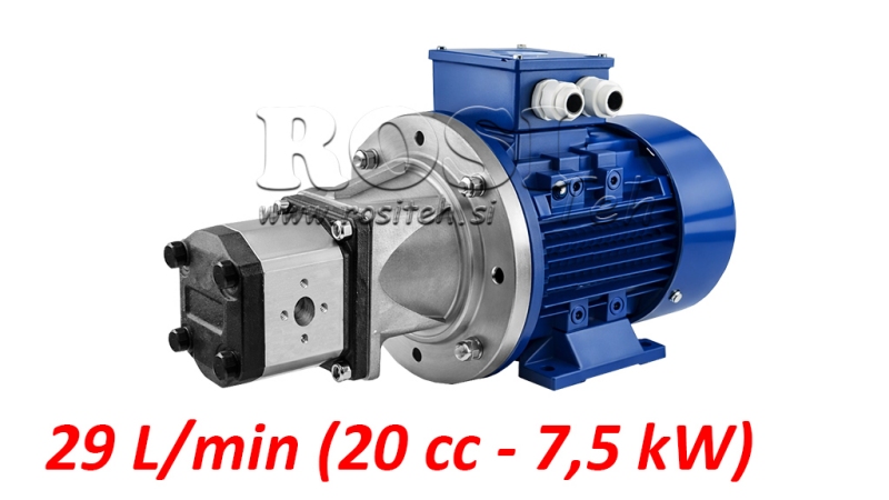 HYDRAULISCHE PUMPENKOPPLUNG GR.2 20 ccm + ELEKTROMOTOR 3Phas - 7,5 KW (Durchfluss = 29 lit/min)