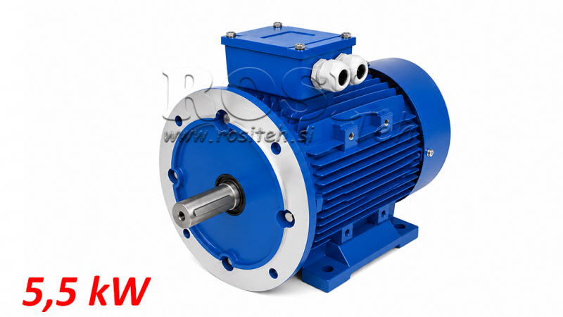 5.5KW - ELECTRIC MOTOR MS132S-4_1450RPM 3 PHASE LEGS+FLANGE-B3B5