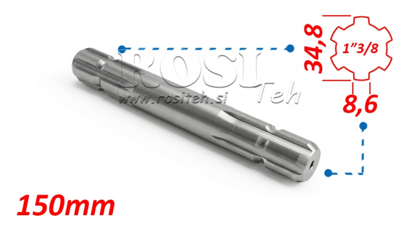 KARDANADAPTER 1-3/8 DOBBELSIDIG (150 mm)