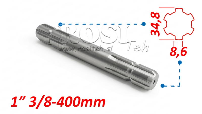 ADAPTER P.T.O. 13/8 Z OBU STRON L=400