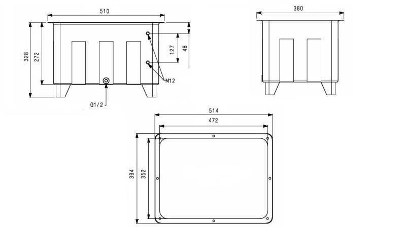 SERBATOIO PER AGGREGATO IDRAULICO TIPO MPN 40 LIT - dimensioni