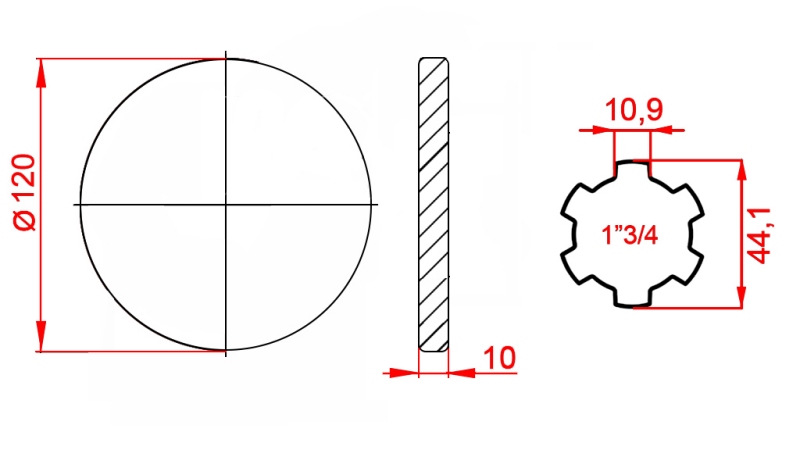 KARDANADAPTERI LAAIPALLA 1-3/4 (120 mm)
