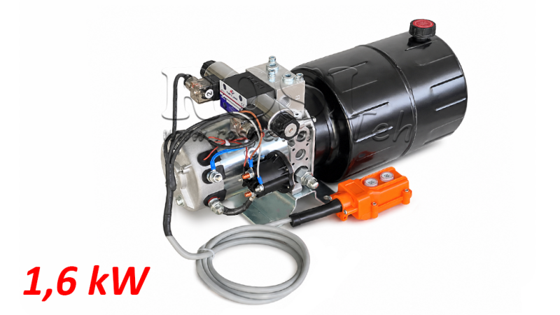 MINI HYDRAULINEN POWER-PACK 12V DC - 1.6kW = 2.1cc - 8 lit - kaksisuuntainen yksikkö (metalli)