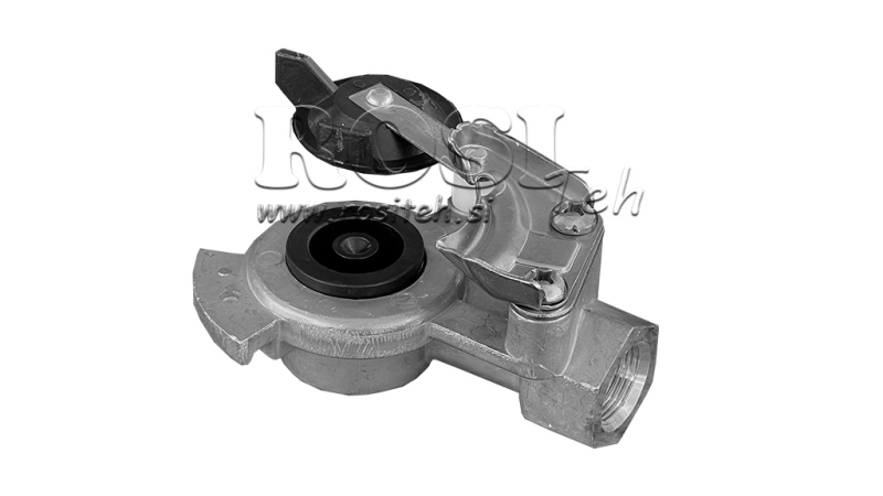 RACCORD RAPIDE AIR MALE NOIR AVEC VANNE