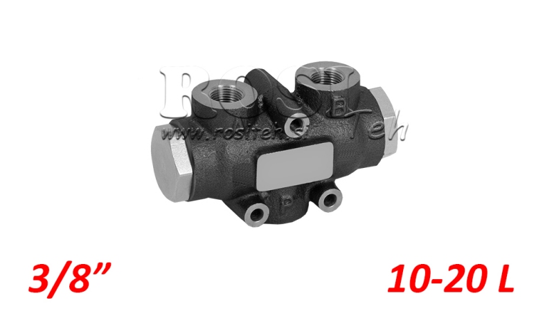 HIDRAVLIČNI DELILNI VENTIL PRETOKA V01003 10 - 20 lit - 3/8 - 250 bar (max.300 bar) V-EQ20