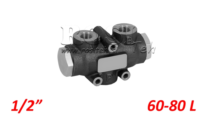 VANĂ DE DISTRIBUȚIE HIDRAULICĂ FLUX V01007 60 - 80 LIT - 1/2 - 250 BAR (MAX.300 BAR) V-EQ50
