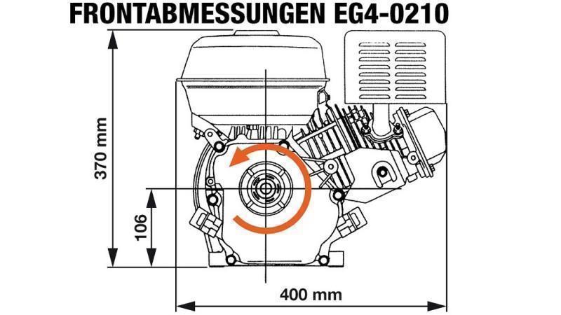 motor pe benzină EG4-200cc-5.10kW-3,600 RPM-H-KW20x53-începere manuală