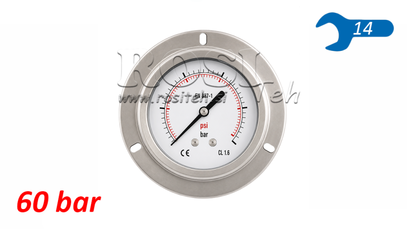 MANOMETRU DN63 SPATE 0 - 60 BAR - 1/4