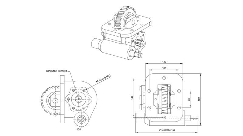 Dimensiuni POMPA HIDRAULICĂ - ISUZU MSB 5S VACUUM