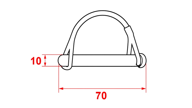 SET CUI DE SIGURANTA TIRANT PENTRU TEAVA Φ 10/70 MM (5 PCS)