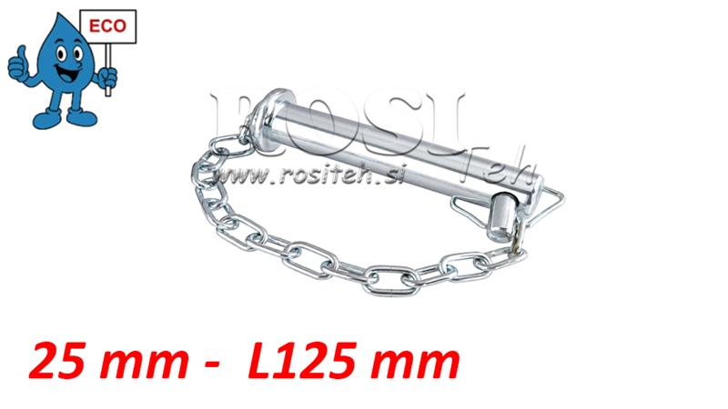 BOLT CU SIGURANȚĂ ȘI LANȚ ECO 25MM - L125MM - CU LANȚ