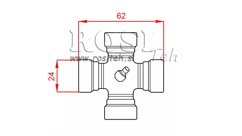 CROISILLON F-24,00X62,00 POUR ARBRE À CARDAN ECO 790mm 35-60HP STANDARD