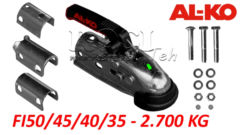 GANCIO DI TRAINO AL-KO AK-270 PER RIMORCHIO AUTO RONDO Φ35/40/45/50 2.700KG