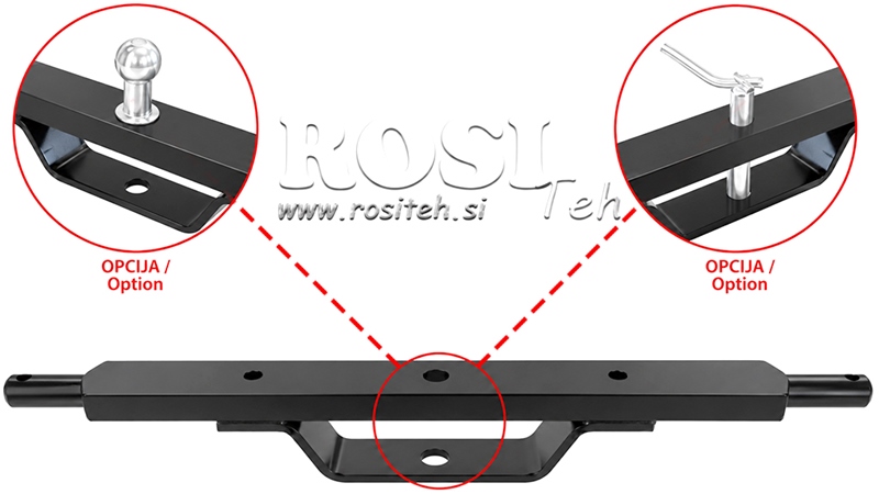 BARĂ DE REMORCARE CU SUPORT PENTRU TRACTOR CAT. 2 (L-750MM)
