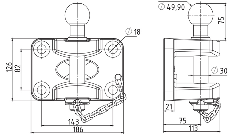 MONTERINGSKROK MED KULE FOR HENGER
