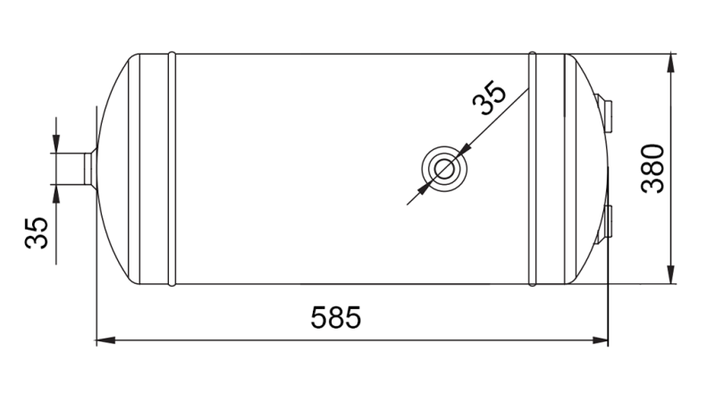 REZERVOR FRÂNĂ PNEUMATICĂ 60 LIT 585X380 ECO