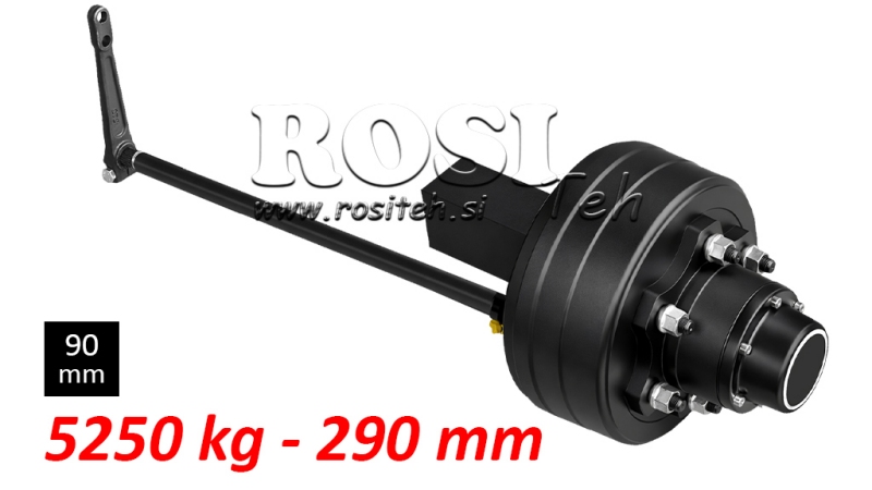 HALVAKSEL MED BREMSER - 5250 kg (6 SKRUE) - 290 mm