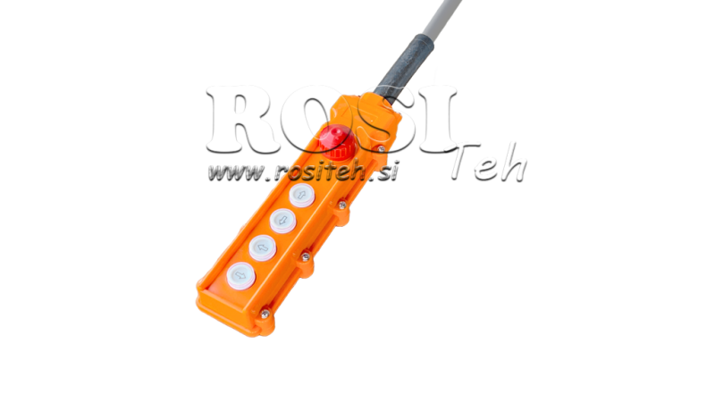 INTERRUPĂTOR LA DISTANȚĂ SET 4 BUTOANE + OPRIRE DE URGENȚĂ ÎN CARCASĂ CU CABLU