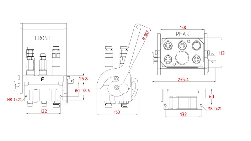 CUPLĂ MULTI-FASTER 3PLK 5CĂI BSP 3×3/8 2×9/16 PARTE MOBILĂ