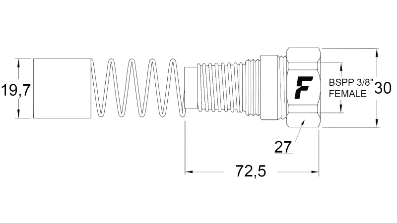 CUPLĂ RAPIDĂ FEMEIE PENTRU MULTI-FASTER 3/8 PARTE FIXĂ