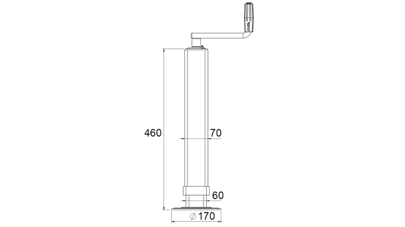 PICIOR DE SPRIJIN FILETAT (ÎNĂLȚIME 460 mm - CURSĂ 320 mm) - 1.000 kg
