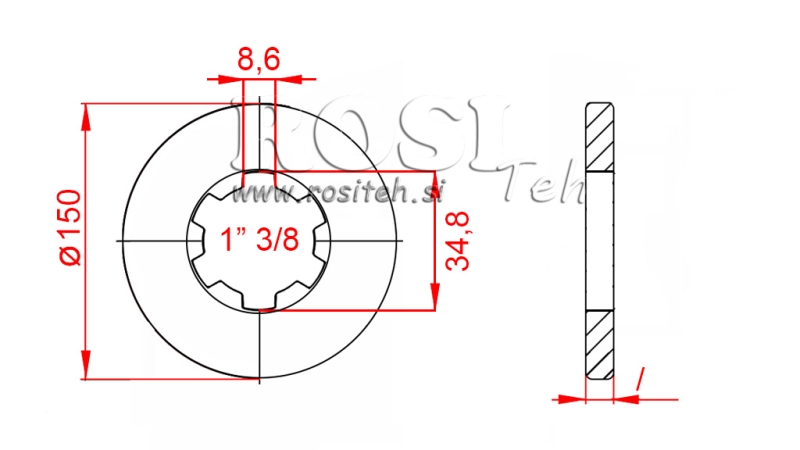 KARDANSKI NASTAVEK S PRIROBNICO IN ZATIČEM 1-3/4 (80 mm)