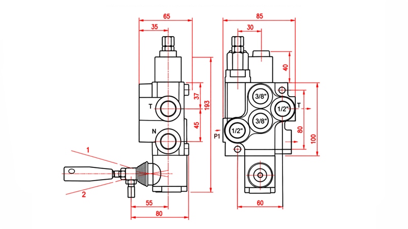 DISTRIBUITOR HIDRAULIC MANUAL – 1 SECȚIUNE 1xR40 ECO