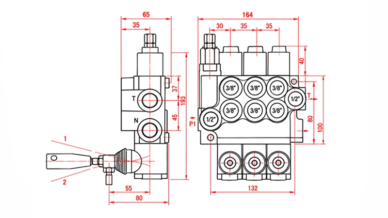 DISTRIBUITOR HIDRAULIC MANUAL – 3 SECȚIUNI 3xR40 ECO