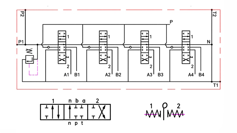 DISTRIBUITOR HIDRAULIC MANUAL – 4 SECȚIUNI 4xR40 ECO