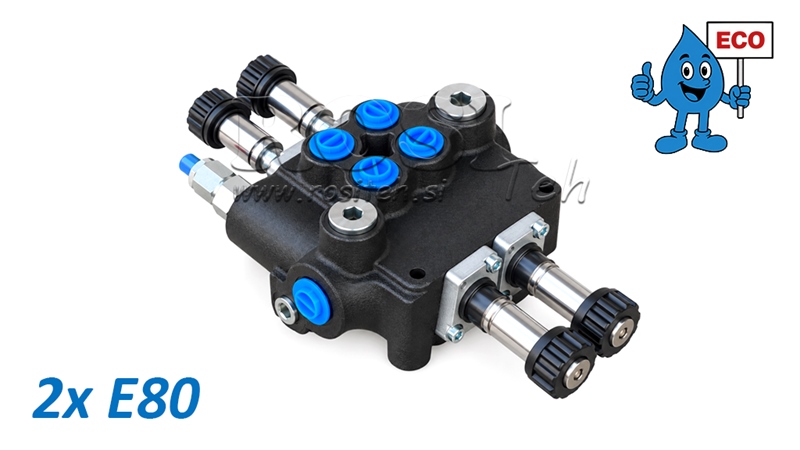 ELECTROVALVĂ HIDRAULICĂ (FĂRĂ BOBINE) – DISTRIBUITOR CU 2 SECȚIUNI 2xE80 ECO