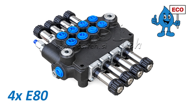 ELECTROVALVĂ HIDRAULICĂ (FĂRĂ BOBINE) – DISTRIBUITOR CU 4 SECȚIUNI 4xE80 ECO