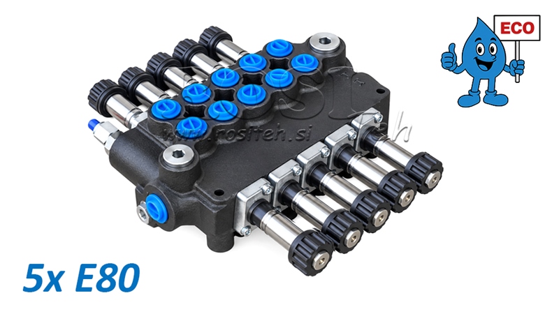ELECTROVALVĂ HIDRAULICĂ (FĂRĂ BOBINE) – DISTRIBUITOR CU 5 SECȚIUNI 5xE80 ECO