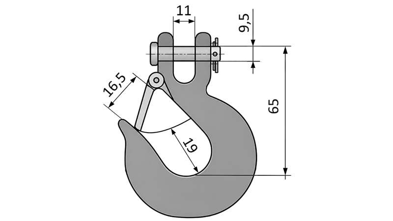 CÂRLIG CU SIGURANȚĂ - 1000 KG