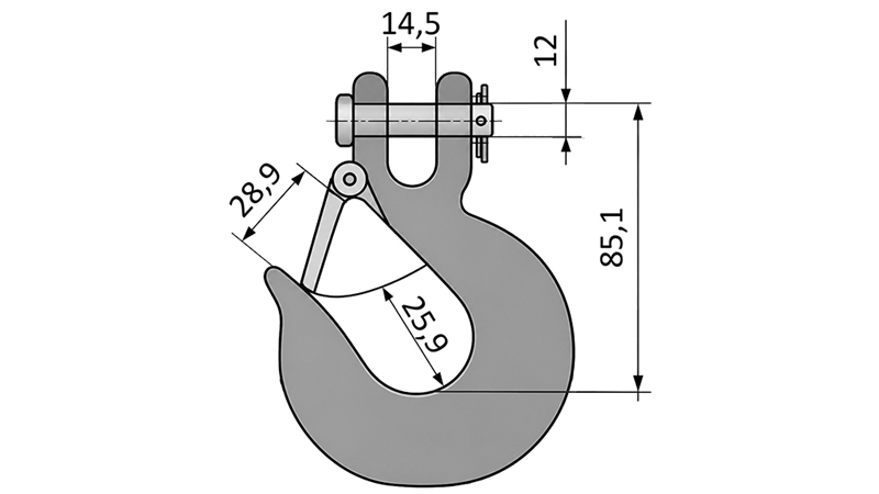 CÂRLIG CU SIGURANȚĂ - 3000 KG